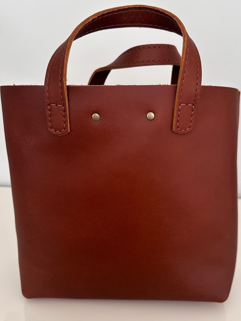 NWT Portland Leather Goods Mini Crossbody Tote Bag in Honey - Picture 3 of 16